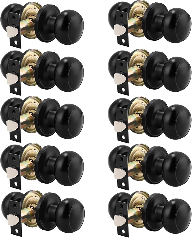 Pomos puerta interior negros sin llave set 10