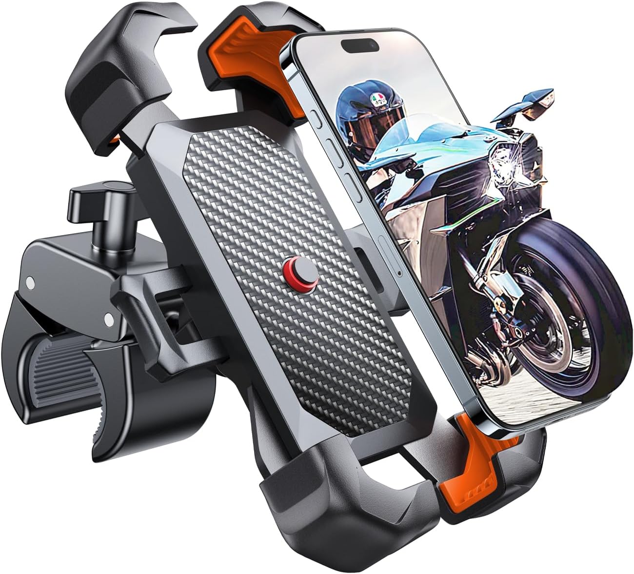 Soporte teléfono motocicleta bloqueo automático antivibraciones