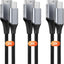 Cable USB-C 3A carga rápida 3 pzas USB A a C negro