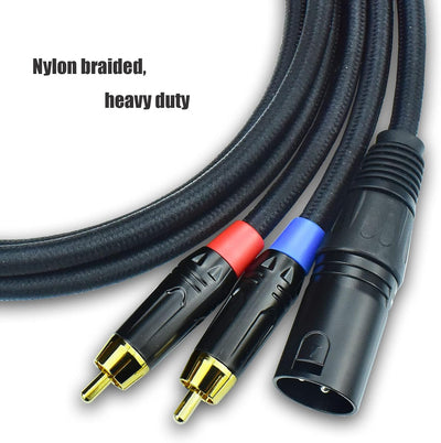 Cable divisor Y RCA a XLR 10pies blindado cobre para mezclador