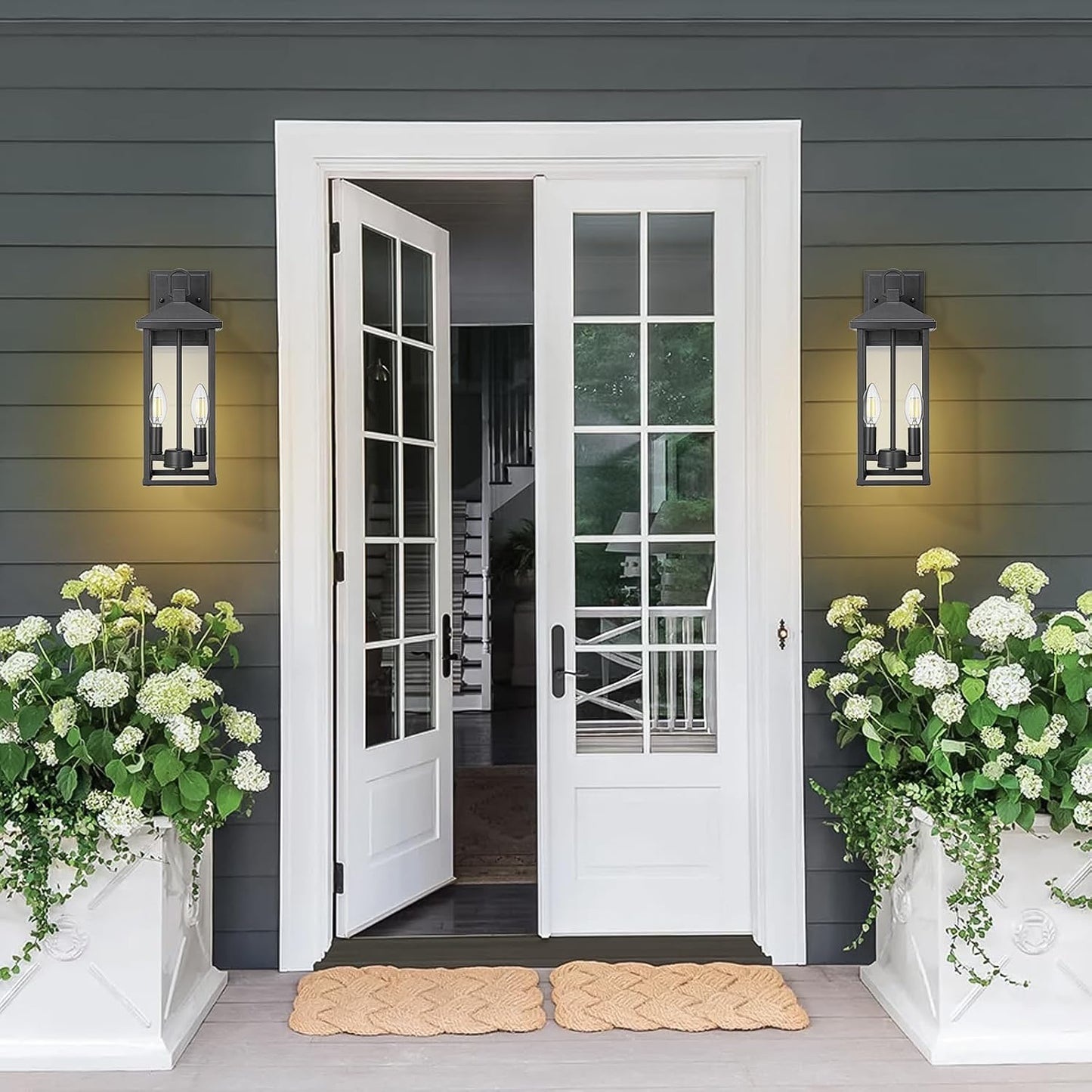 Luces pared exterior impermeables vidrio transparente