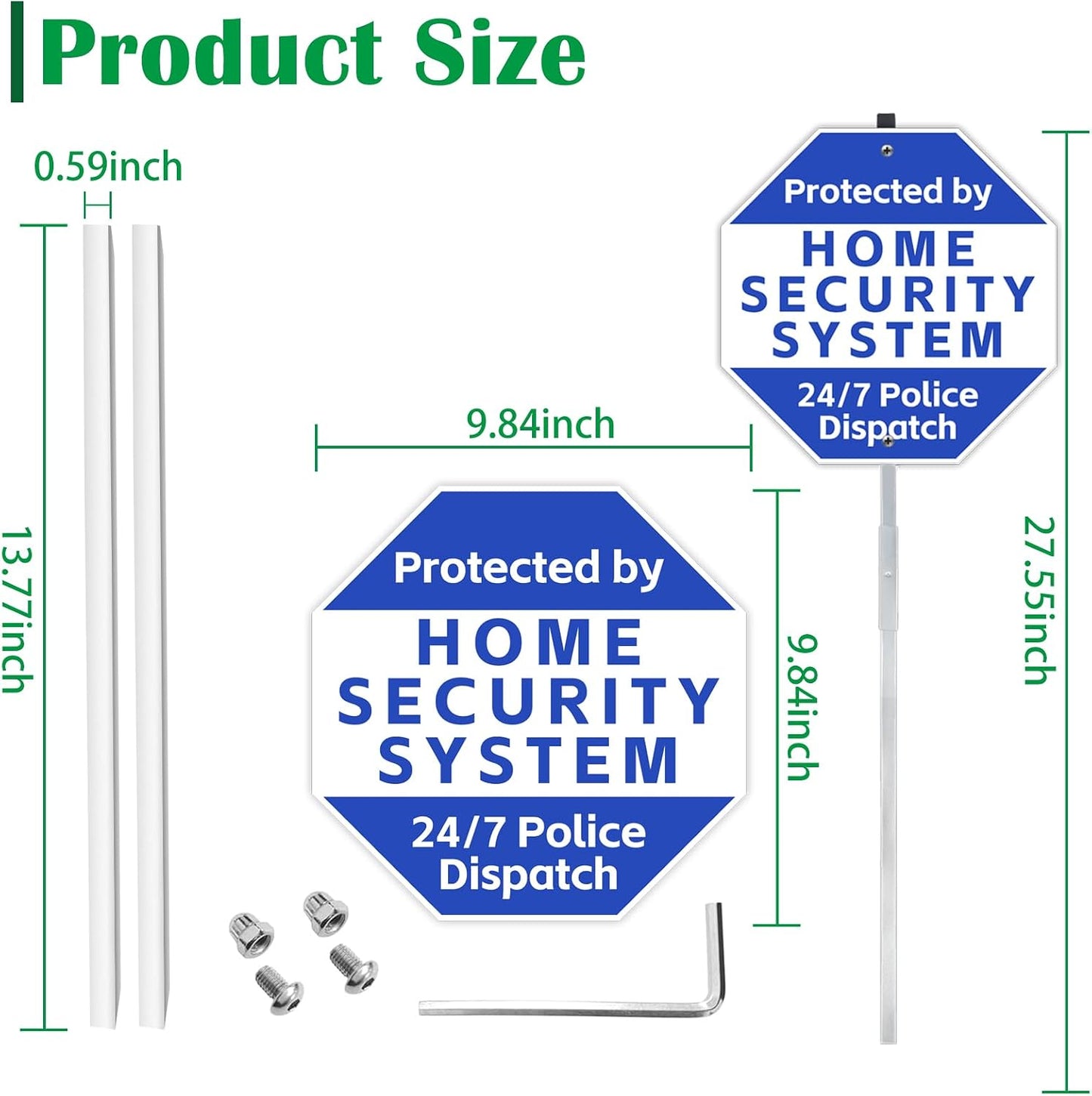 Letrero seguridad hogar aluminio reflectante 10x28"
