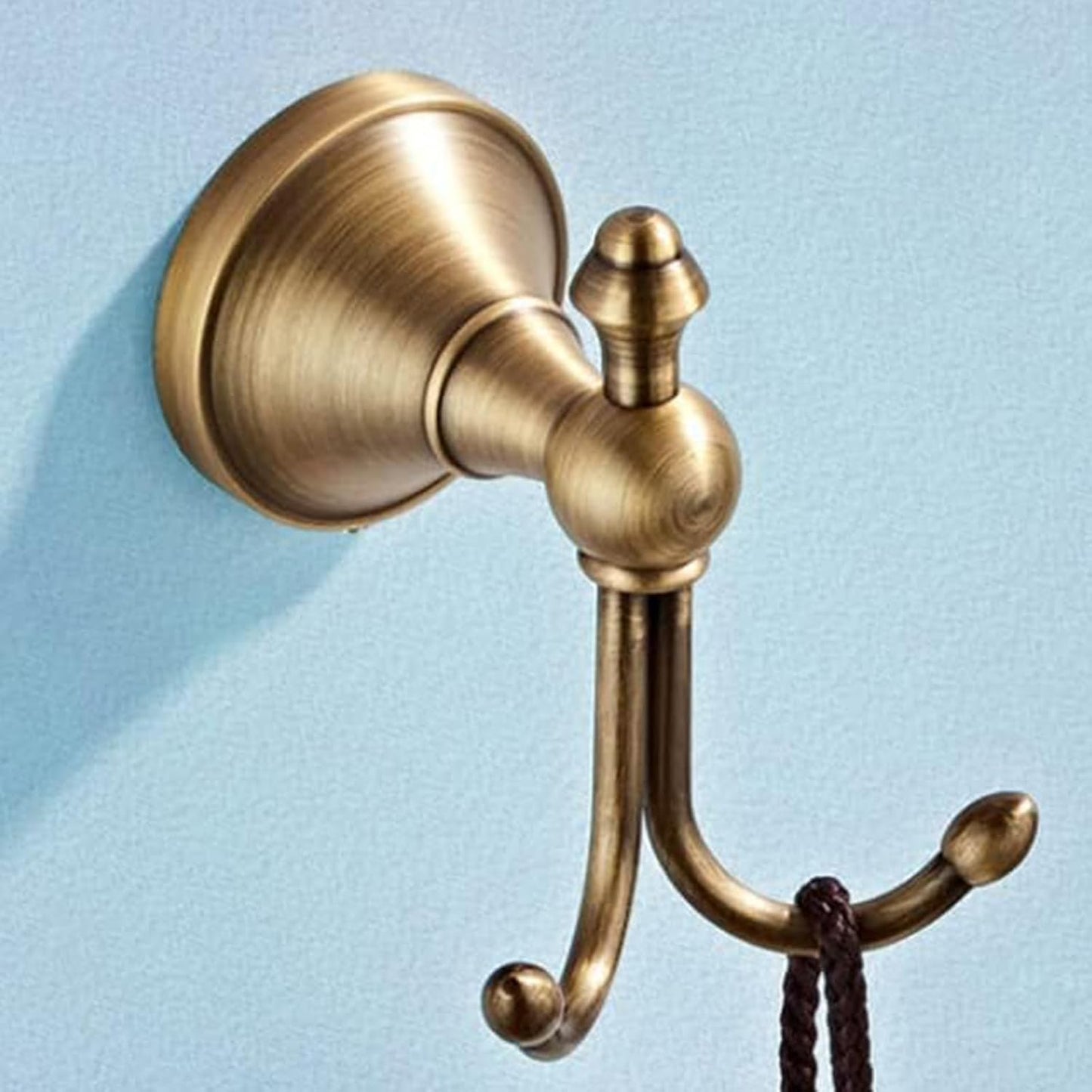 Gancho toalla latón vintage doble para baño cocina