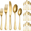 Set 20 Pzas Cubertería Dorada Acero Inox para 4