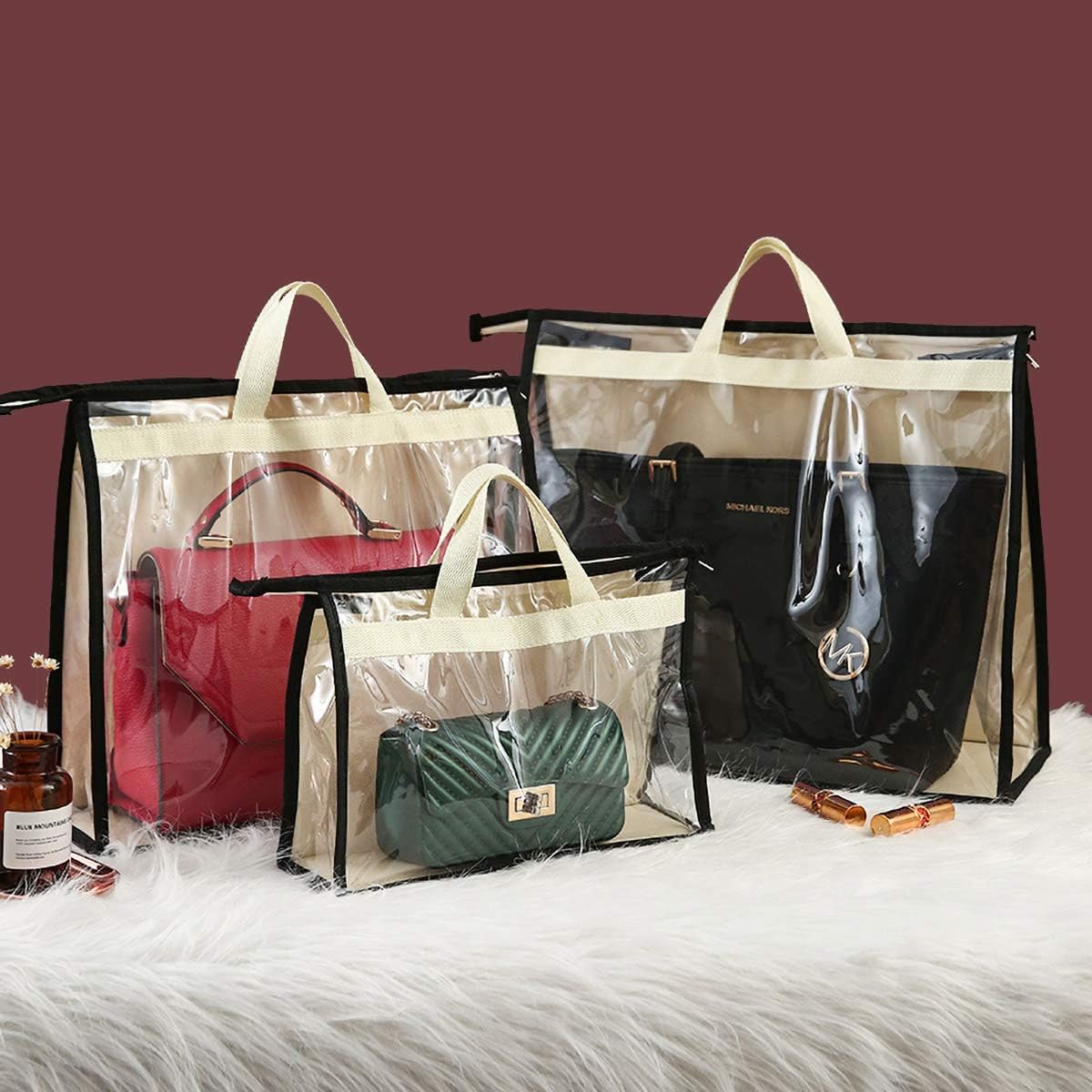 Bolsas colgantes transparentes con cremallera S 2 Uds