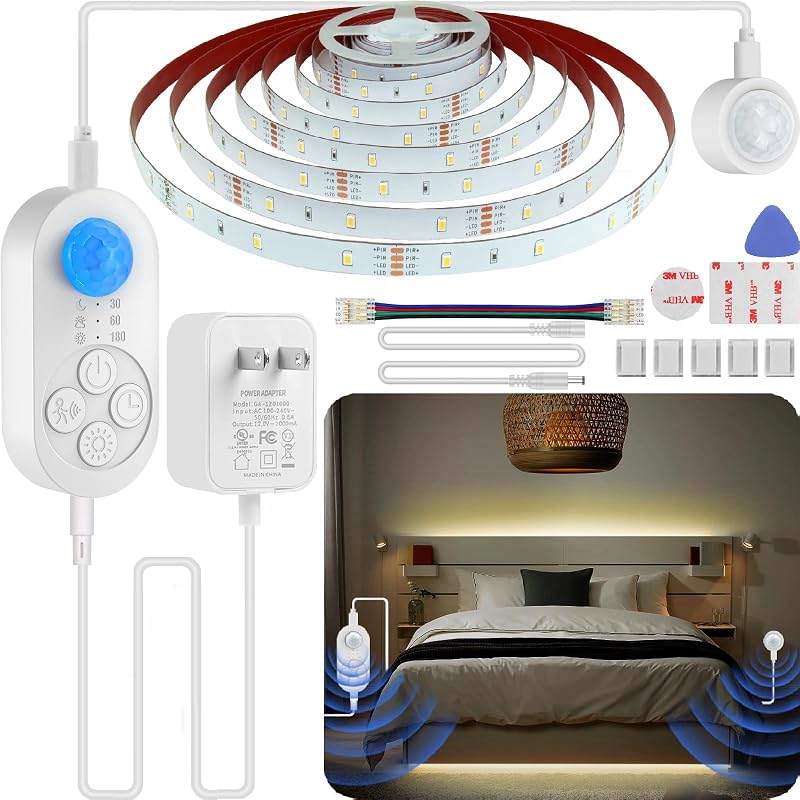 Tira luz escalera doble sensor LED 16.4" blanco cálido