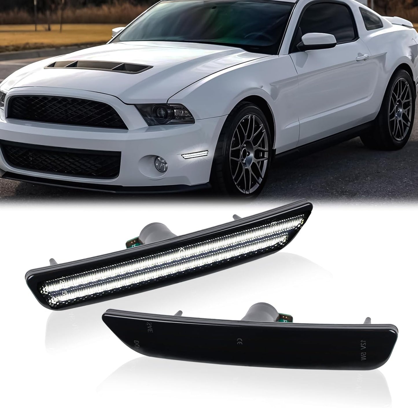 Luces LED parachoques Ford Mustang 10-14 2 Pzas lente ahumado