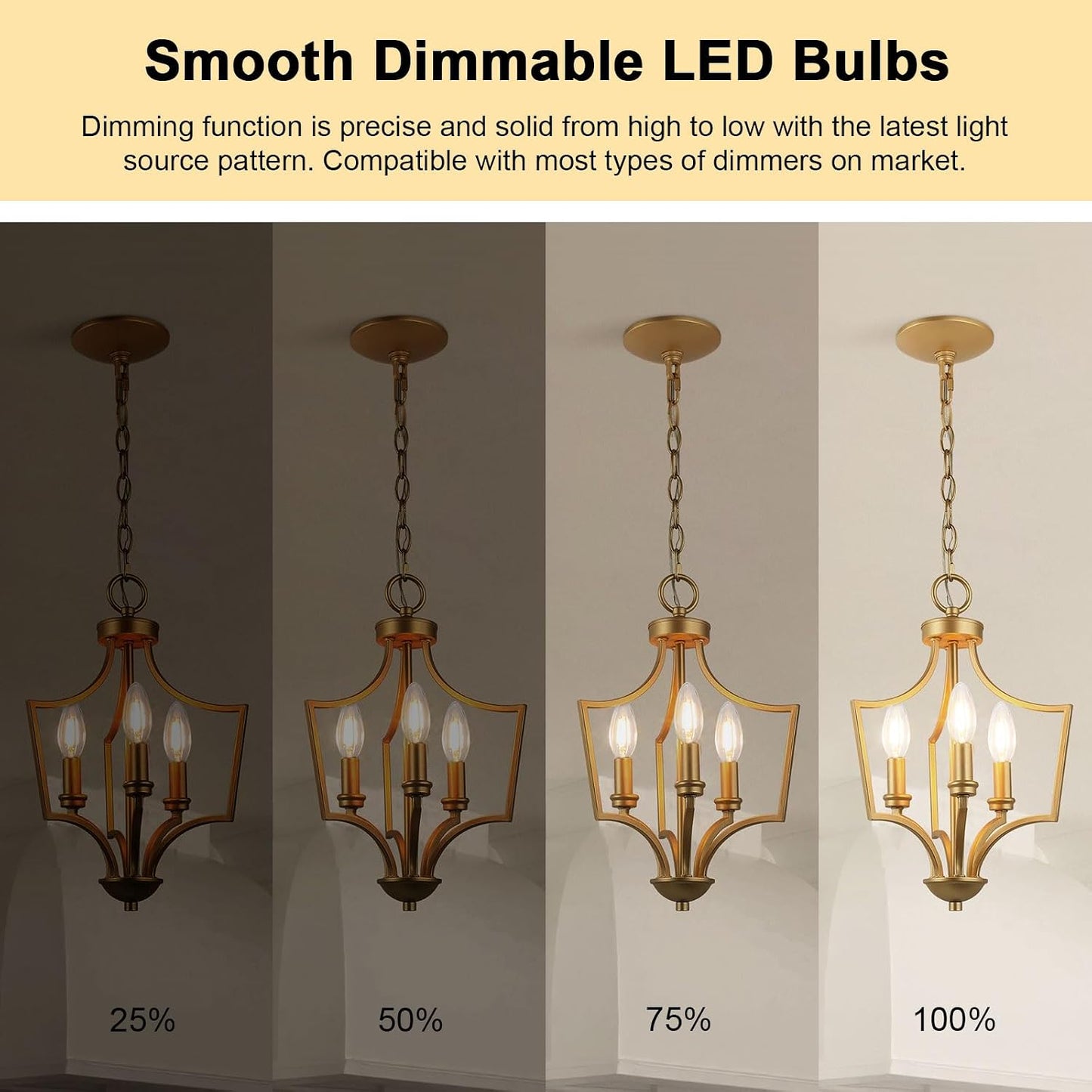 Bombilla LED E12 B11 60W 3000K blanco suave filamento