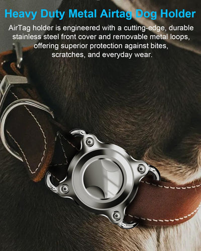 Soporte Airtag para collar perro metal impermeable pack