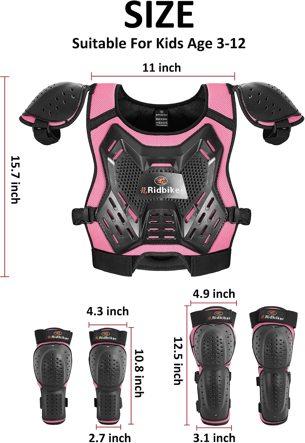 Chaleco armadura para niños motocross con protecciones