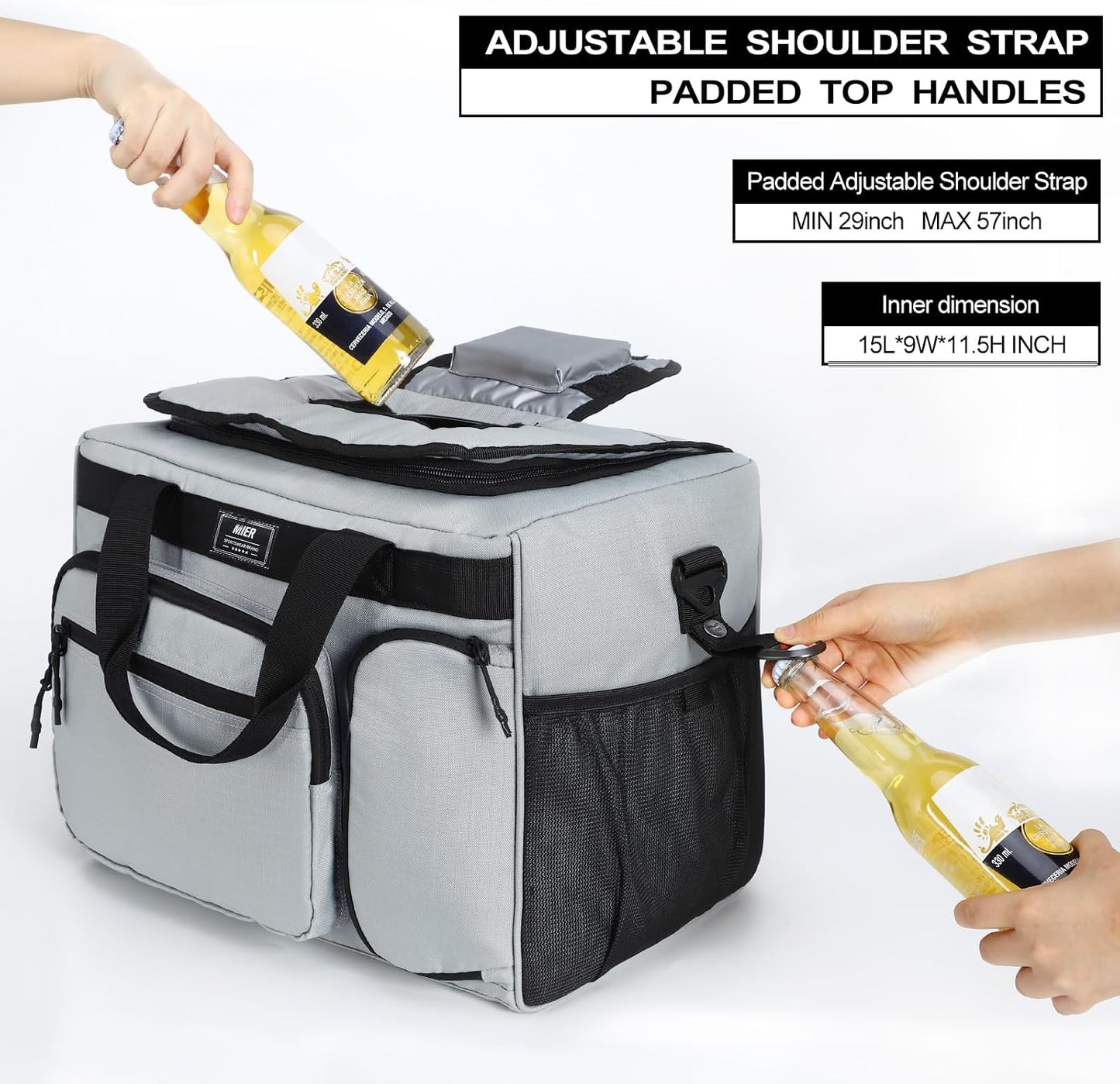 Bolsa enfriadora 30L con abridor plegable camping playa