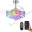 Ventilador techo cristal RGB 36" luz Bluetooth 6 vel
