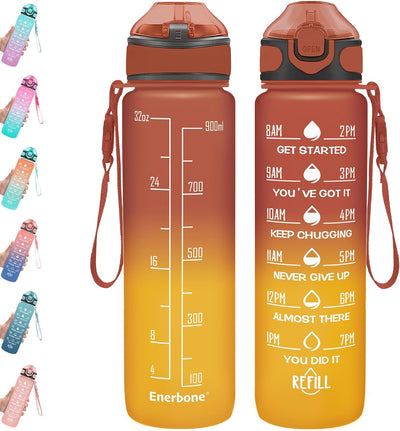 Botella agua 32oz con popote correa motivacional sin BPA