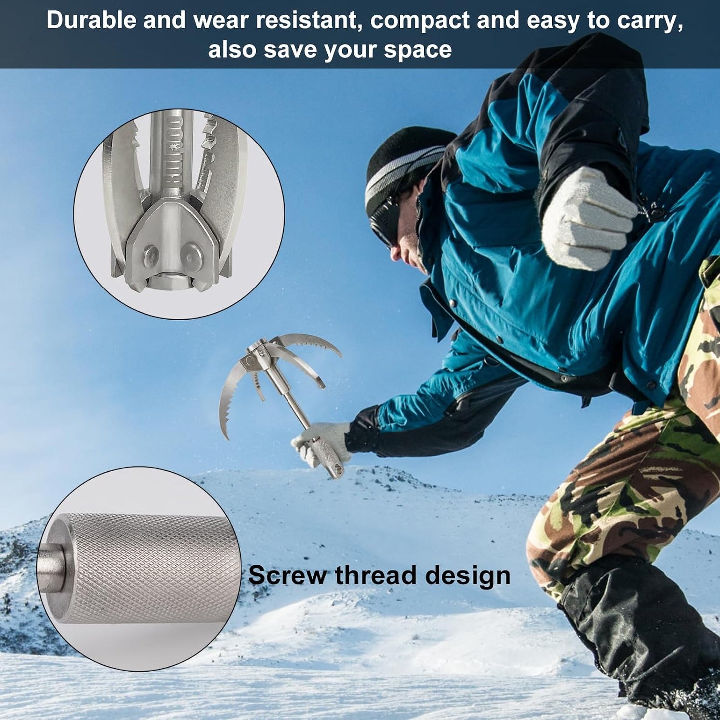 Gancho plegable acero inox para acampar senderismo