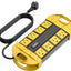 Regleta exterior 8 enchufes cable impermeable 25 ft amarillo