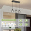 Lámpara colgante de 3 luces estilo industrial E26 negro