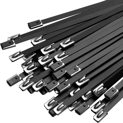 Bridas metal negro 11.8pulg acero inox 270lb flexible duradero