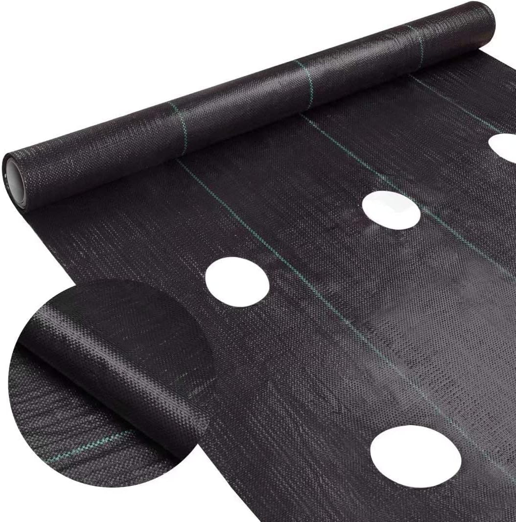 Tela barrera malezas 4x6ft agujeros 4pulg esp 8pulg