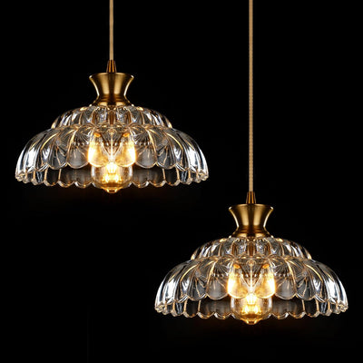2 Lámparas colgantes cristal vintage oro cocina comedor