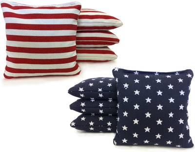 8 bolsas cornhole estrellas y rayas hechas a mano