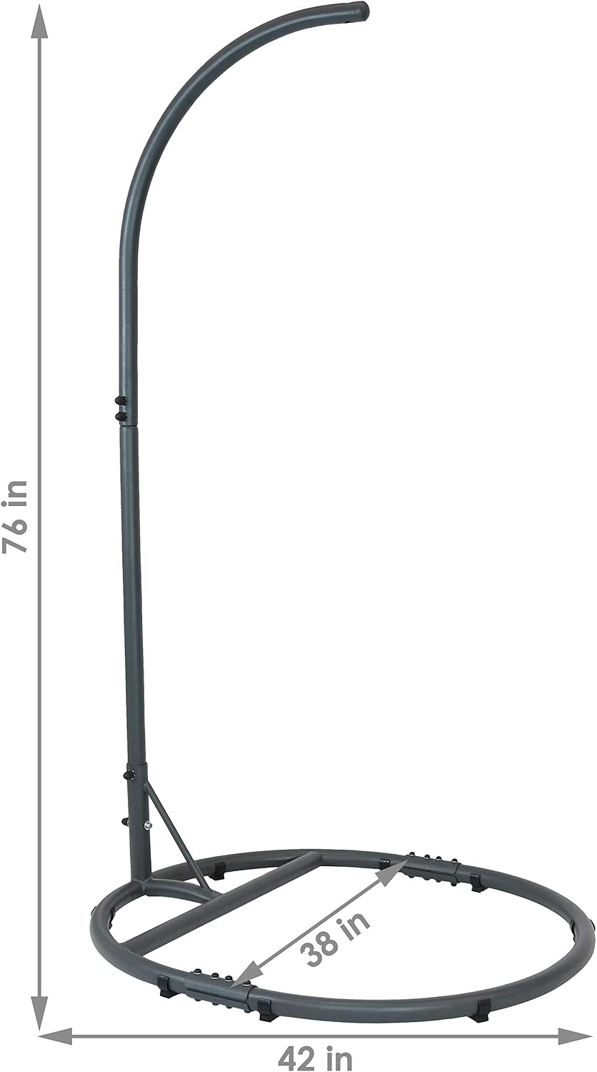 Soporte silla huevo acero base redonda 76pulg negro