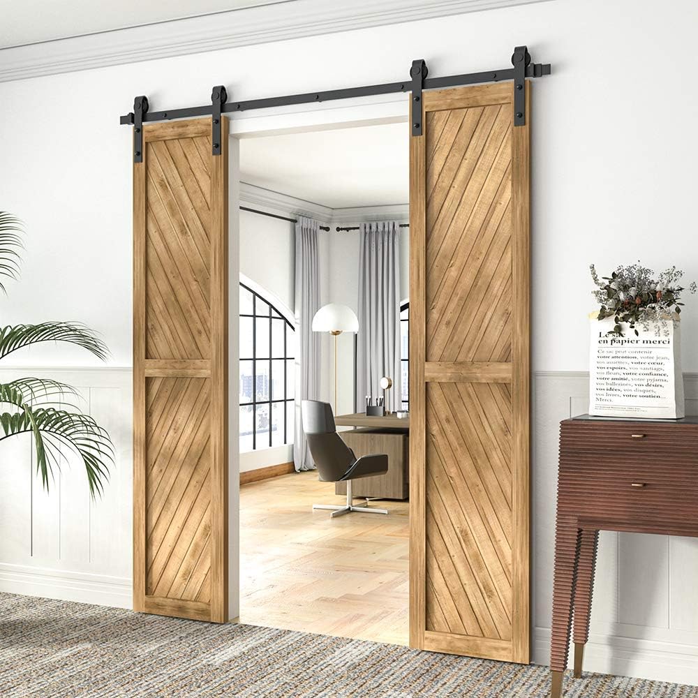 Kit herraje puerta granero 6ft riel acero carbono forma J