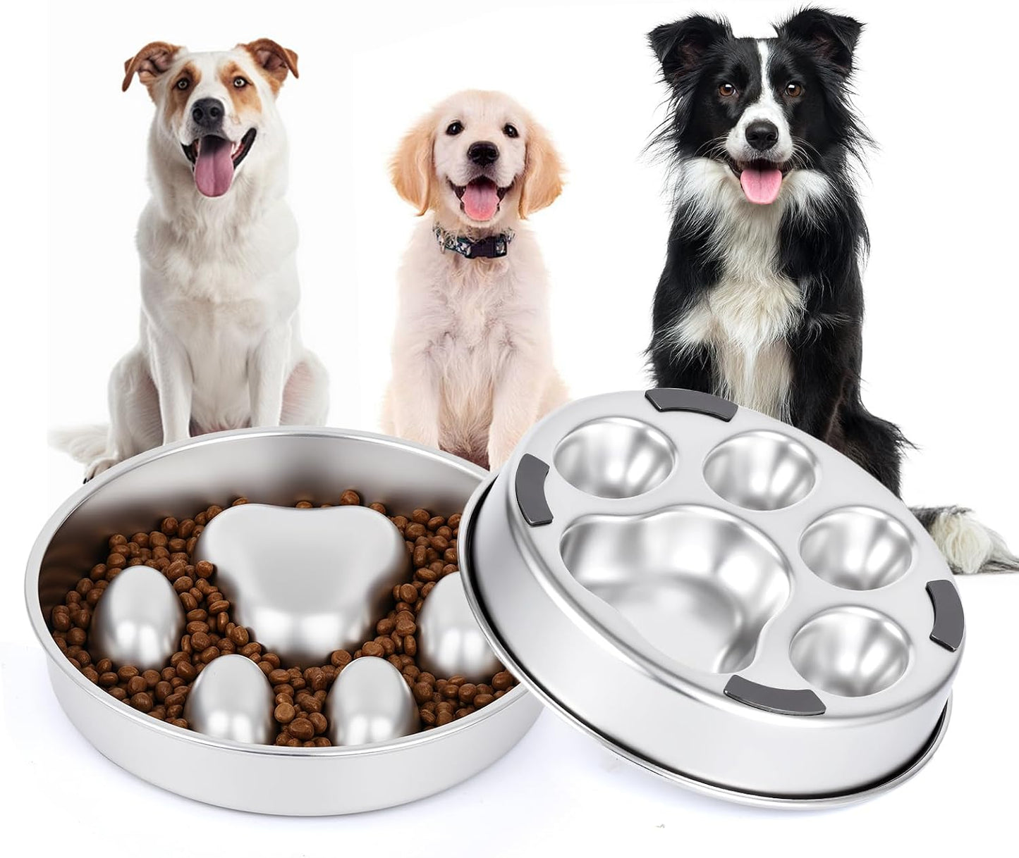 Tazón acero inox perros 8.2pulg base antiderrap