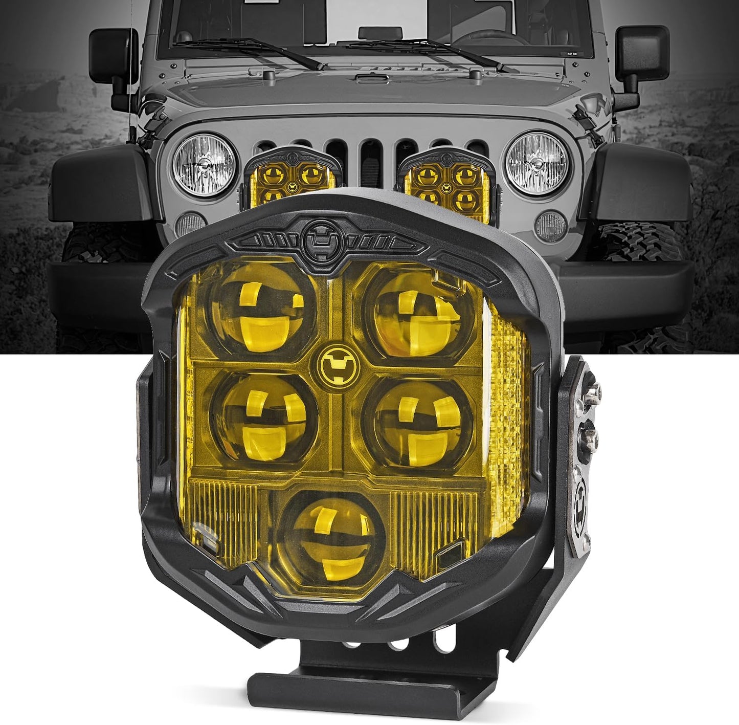 Luz ámbar 7pulg 95W alta y baja 10800lm para Wrangler