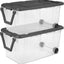 2 Cajas Apilables Plástico Transparente 160qt con Tapas