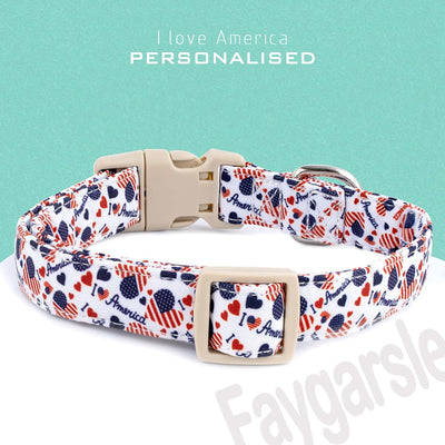 Collar patriótico perro bandera americana rojo blanco azul