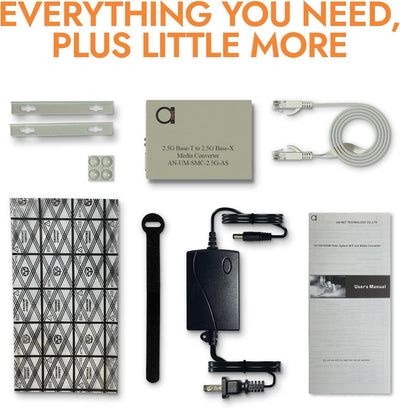Convertidor Ethernet a fibra 2.5G SFP dual 1G 100Mbps