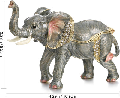 Caja organizadora joyas elefante esmaltado con bisagras