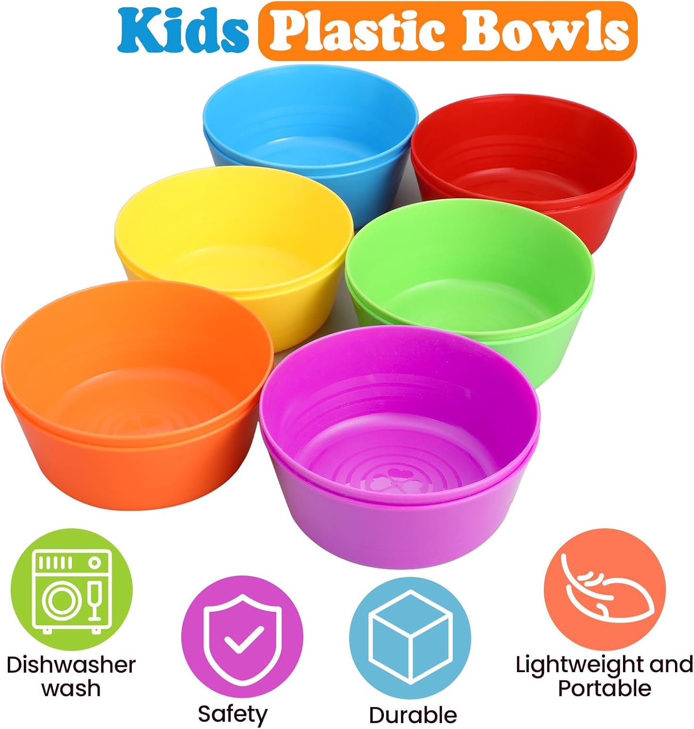 Cuencos plástico niños 10oz para cereales aperitivos