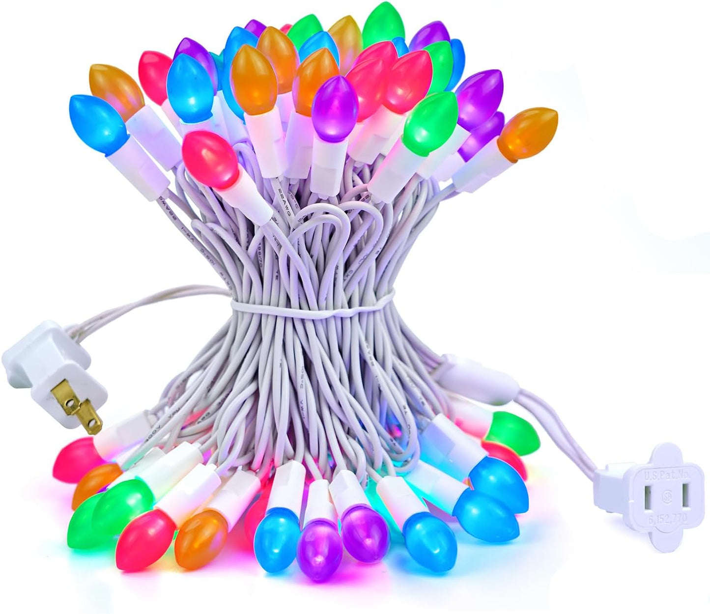 Guirnalda luces Pascua 50 LED 17pies multicolor enchufable