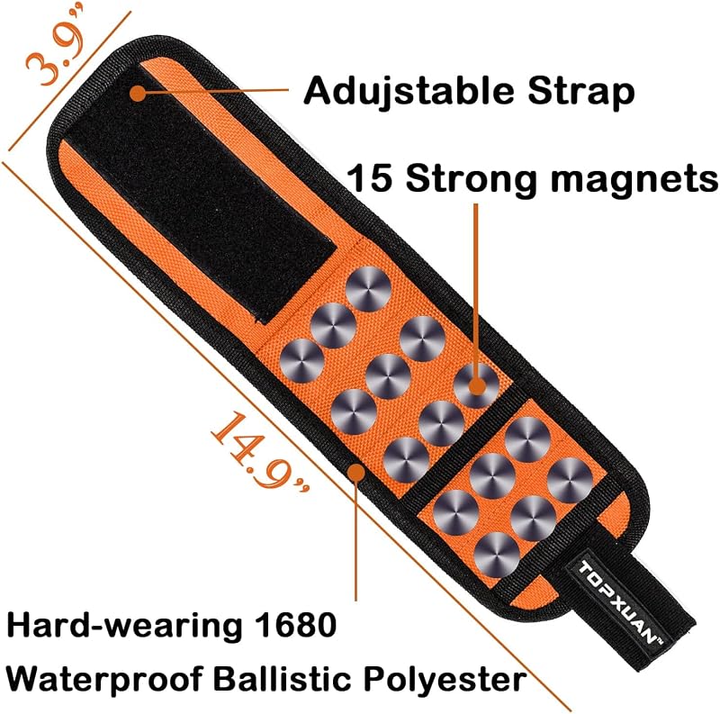 Pulsera magnética para herramientas carpintero 15 imanes