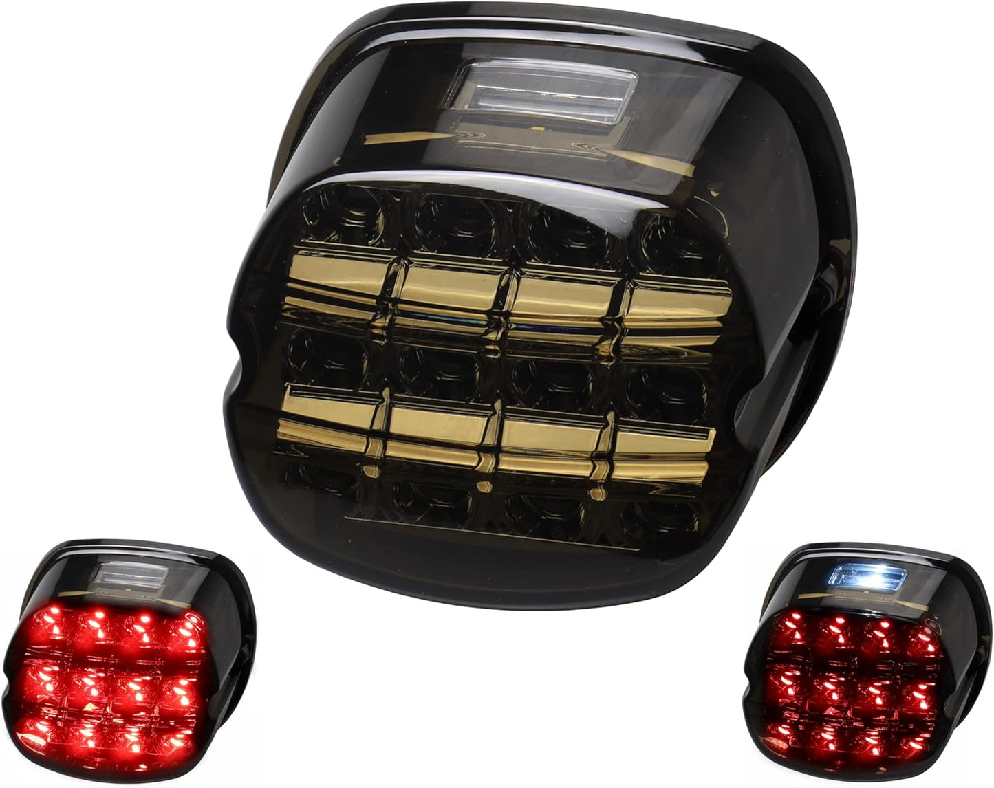 Luces traseras LED ahumadas para motocicleta Harley Dyna