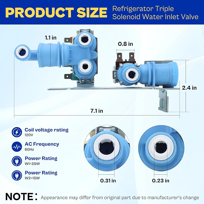 Conjunto válvula agua triple solenoide Frigidaire