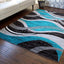 Alfombra moderna turquesa gris blanco negro 5x7ft