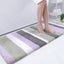 Alfombras baño microfibra rayas gruesas 70x24pulg púrpura