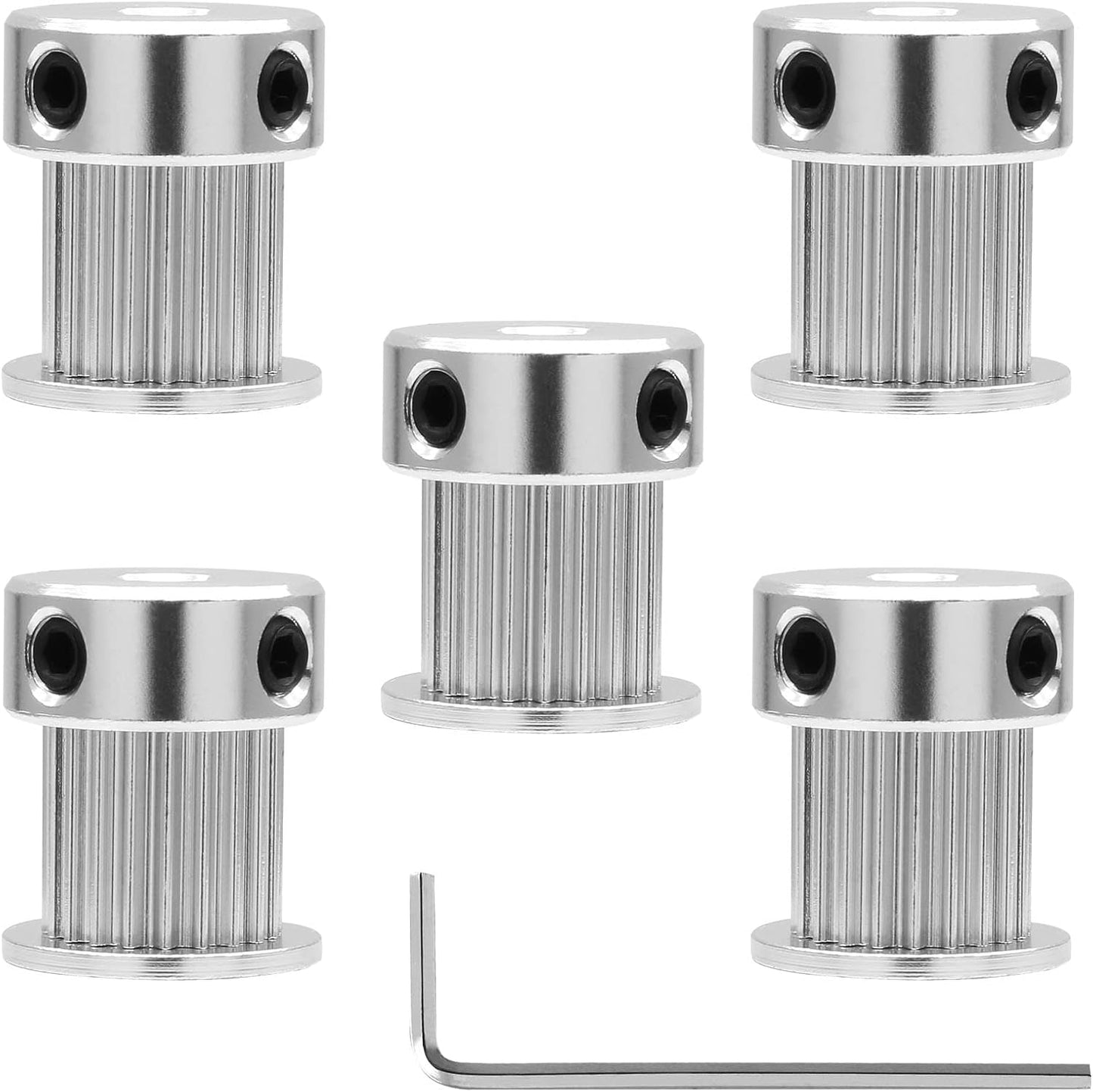 5 Pzas Polea GT2 20 Dientes Aluminio