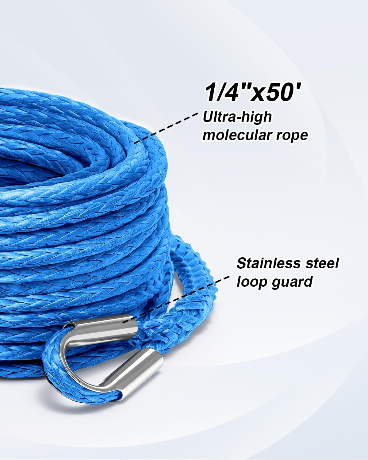 Extensión cuerda cabrestante 1/4" 50ft 10000lb ATV UTV