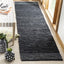 Alfombra pasillo 2'3"x6' cuero y algodón negro y gris