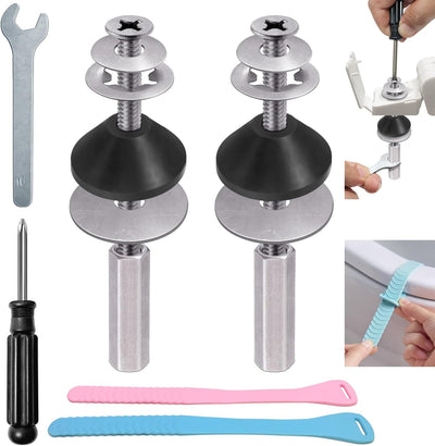 Kit repuesto pernos asiento inodoro acero inox 2 pzas