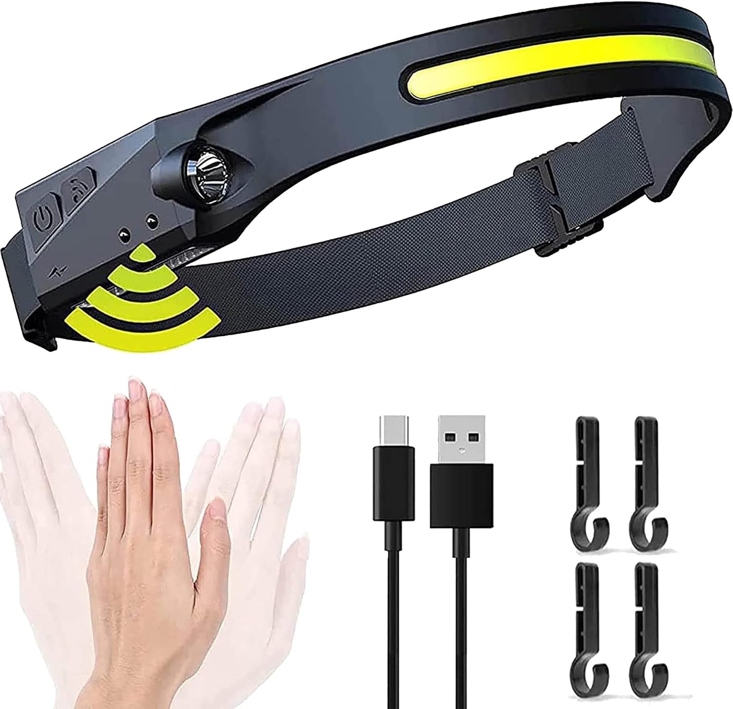Linterna frontal LED recargable 230° impermeable ciclismo