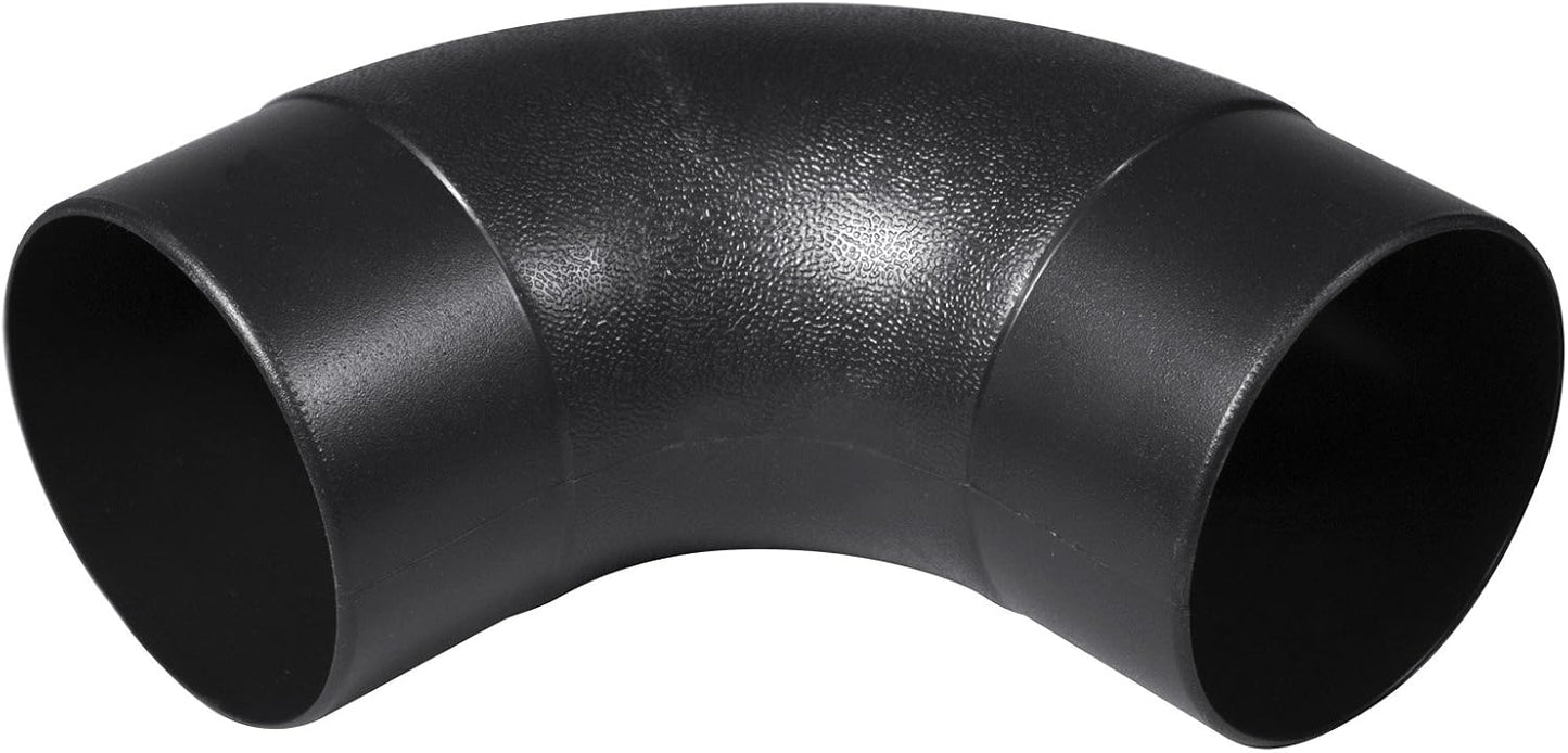 Conector codo manguera polvo 4" 90 grados negro