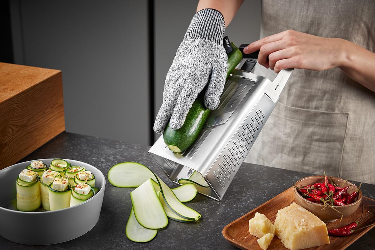 Rallador V-CUT de 4 Vías para Cocina con Asa de Plástico