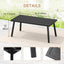 Mesa auxiliar metal negro rectangular para patio