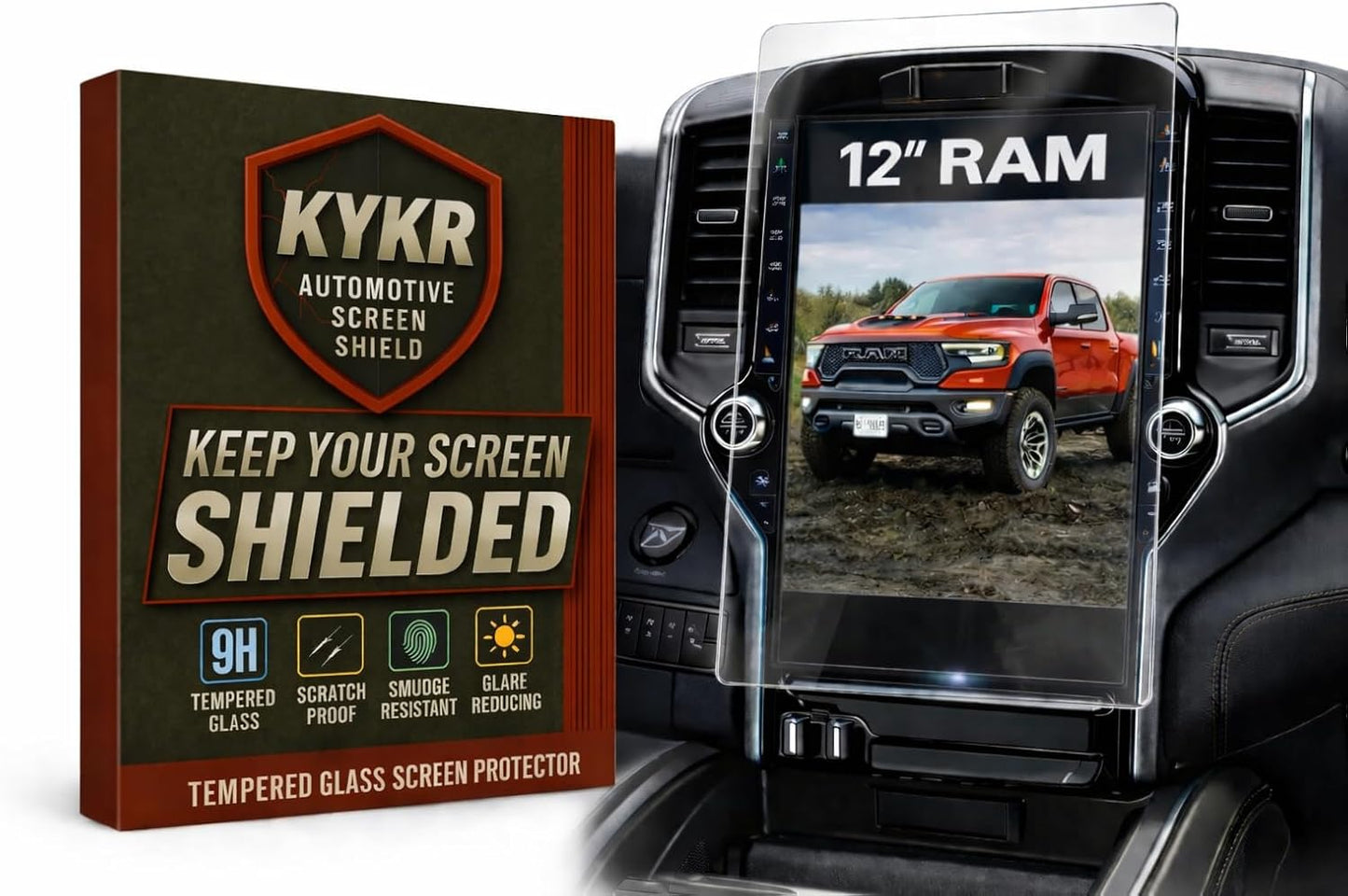 Protector pantalla vidrio templado 12" Dodge Ram