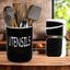 Utensilios cocina fondo acolchado negro