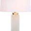 Lámpara mesa noche alabastro blanco/dorado 30pulg dormitorio